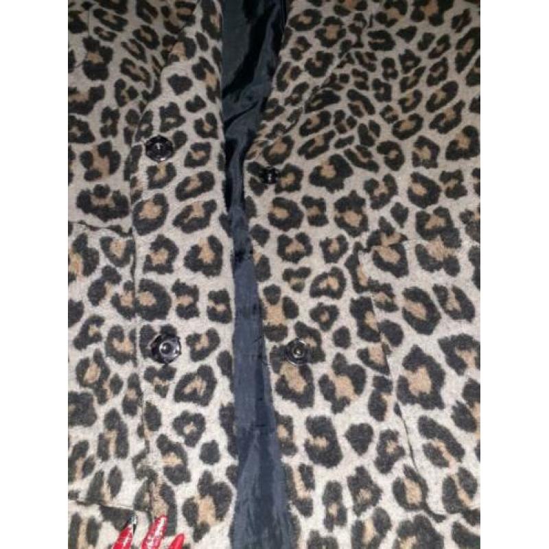 Leuke jas met panterprint. Maat xs