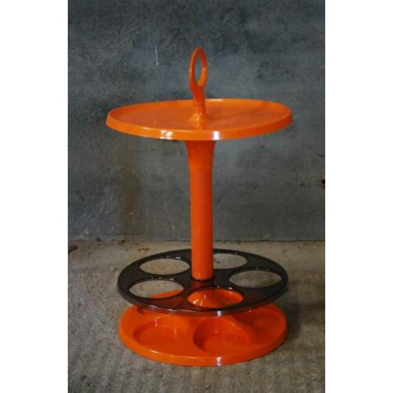 Oranje space age bartafel / dranktafel / wijnrek Flair