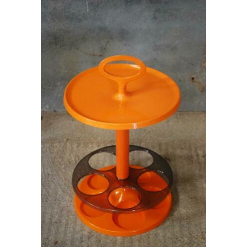 Oranje space age bartafel / dranktafel / wijnrek Flair