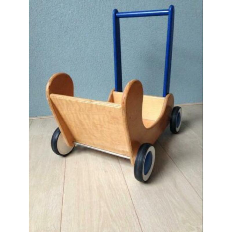 Houten Loopwagen Van Dijk, loopkar poppenwagen, duwkar