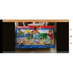 Fisher price bergpas overcompleet, met vele railsen en voert