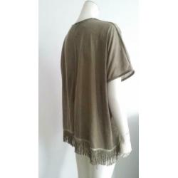 NEW Dames S/36 IN SHAPE vest shirt groen zomer rafels H&M
