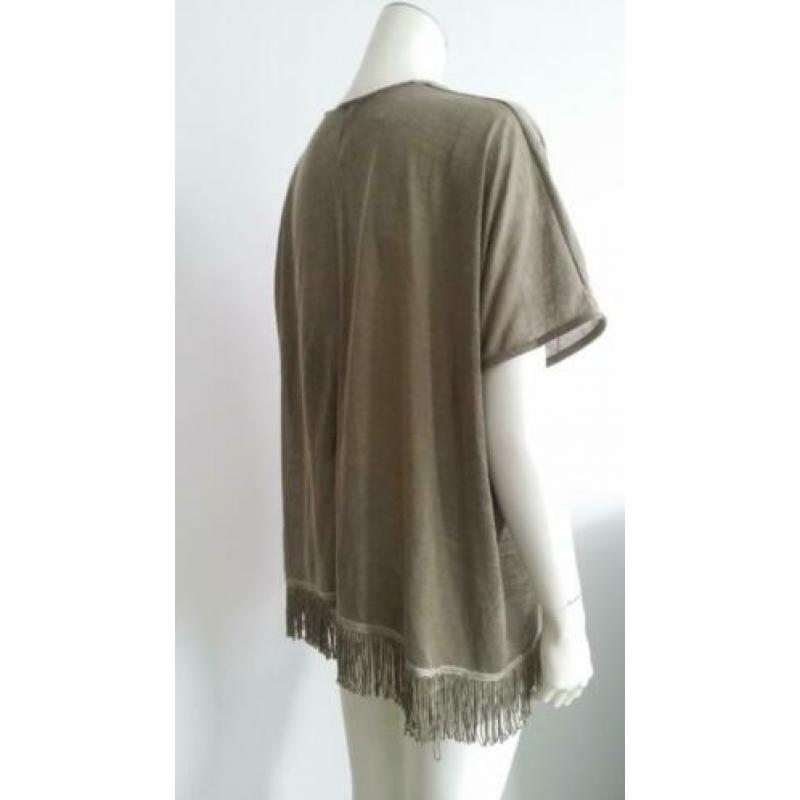 NEW Dames S/36 IN SHAPE vest shirt groen zomer rafels H&M