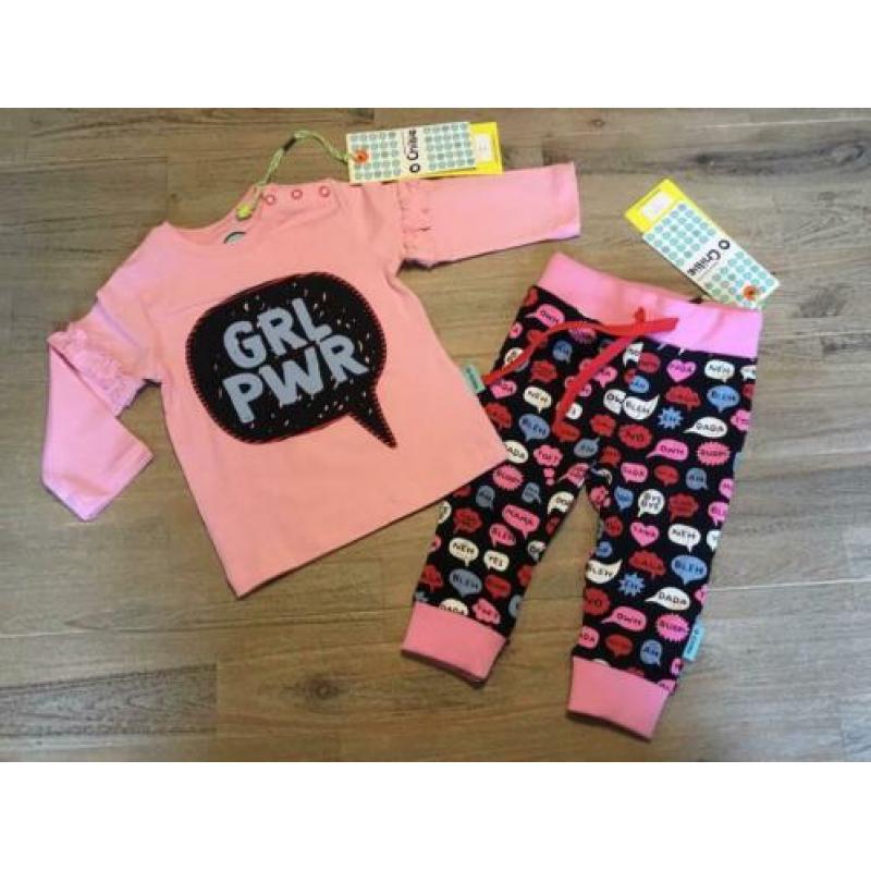 Nieuw set O’Chillie broekje en longsleeve print, 80 lente