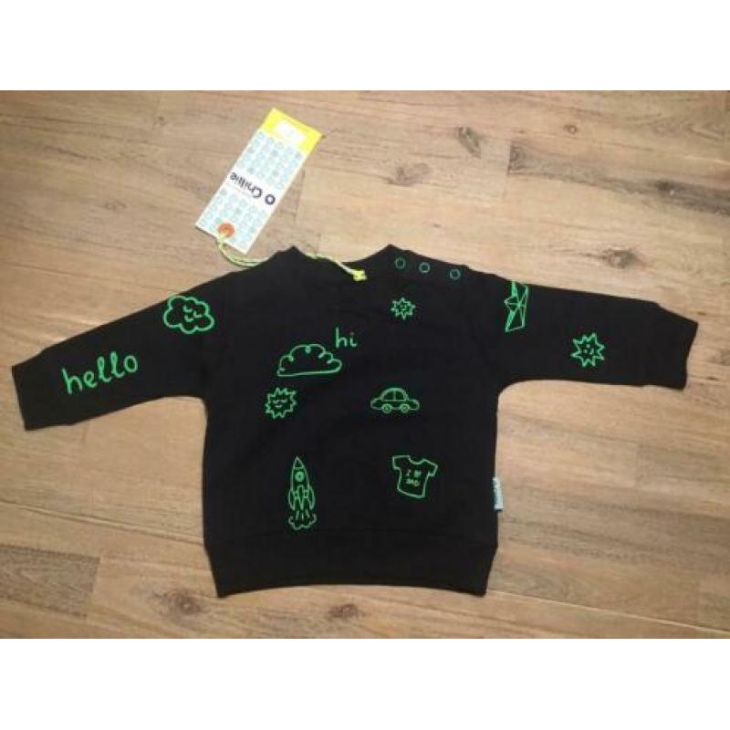 Nieuw setje O’Chillie sweater en broekje neongroen 68