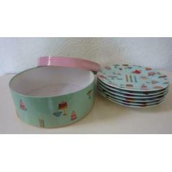 flamant, gebakborden, servies, porselein, borden