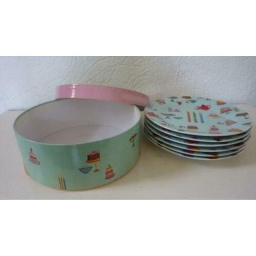 flamant, gebakborden, servies, porselein, borden