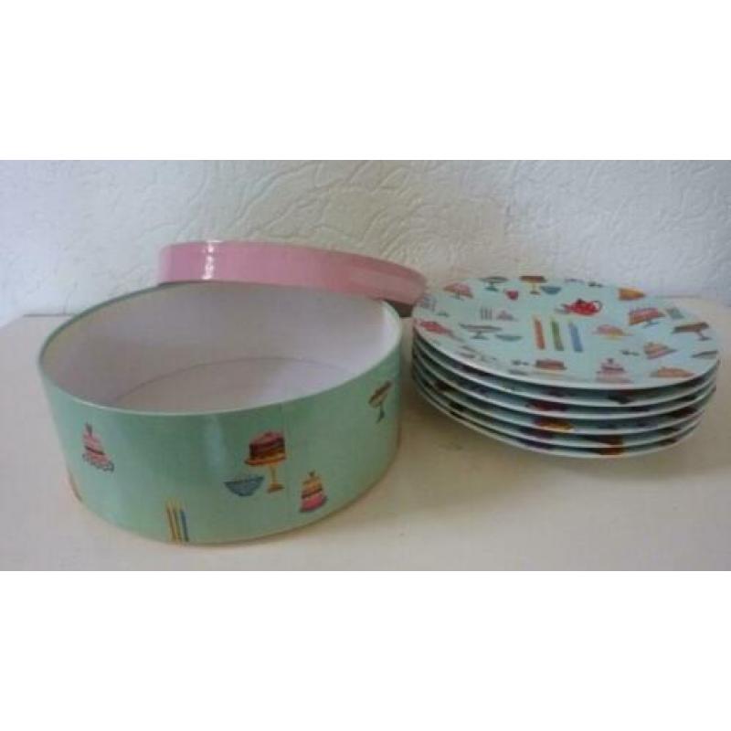 flamant, gebakborden, servies, porselein, borden