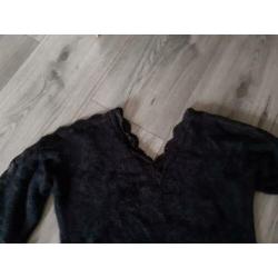 Zwarte fluffy trui