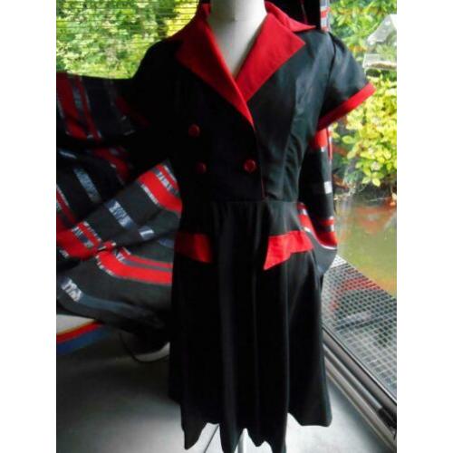 Prachtig design top vintage rockabilly 50s retro jurk mt M.