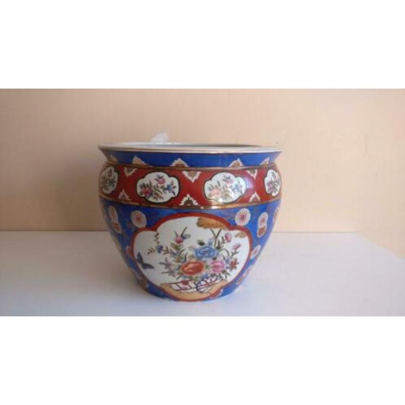 Grote cachepot, handbeschilderd, China, 2e helft 20e eeuw