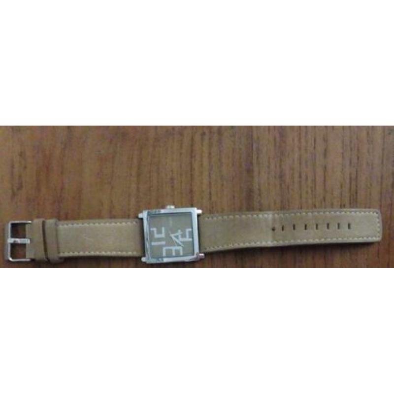 Horloge OOZOO vierkant lichtbruin/bruin/beige