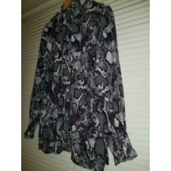 Z.G.A.N slangenprint blouse/top met elastische kol