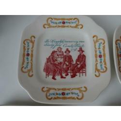 Vijf vintage Gebakbordjes van Boch la Louviere.