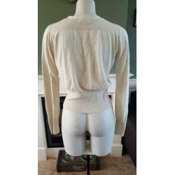 Lange mouw crème BLANCHE vestje bolero kort vest S 36 warm
