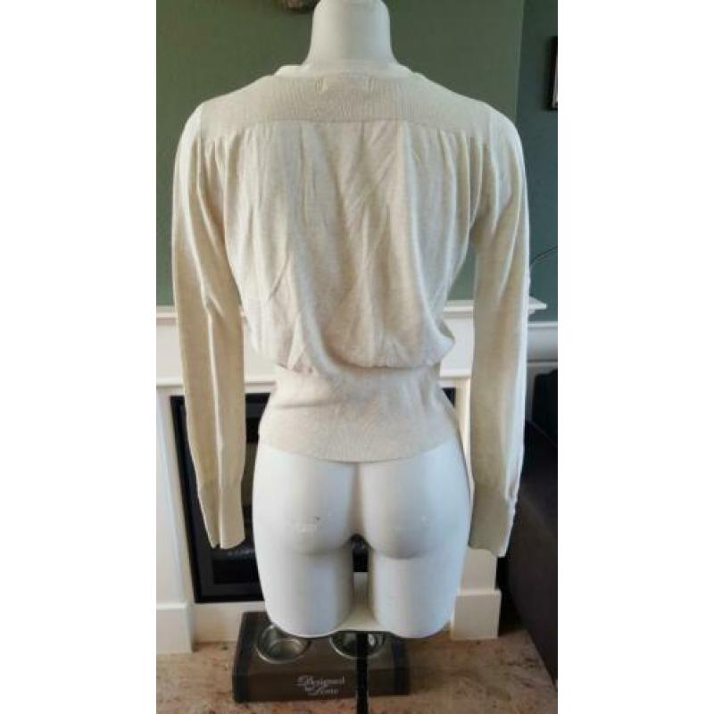 Lange mouw crème BLANCHE vestje bolero kort vest S 36 warm