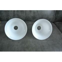 2 lampenkappen melkglas, opaalglas Vintage