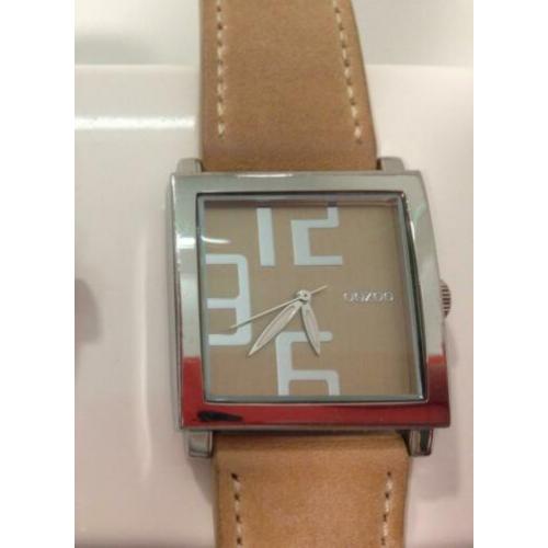 Horloge OOZOO vierkant lichtbruin/bruin/beige