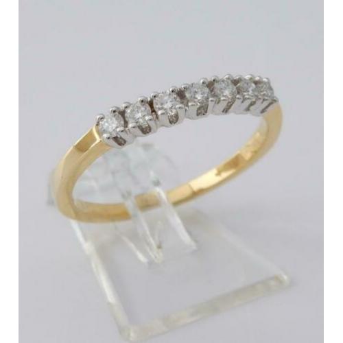 18 karaat Gouden Alliance Rij-Ring Ring 0.25 crt Diamanten