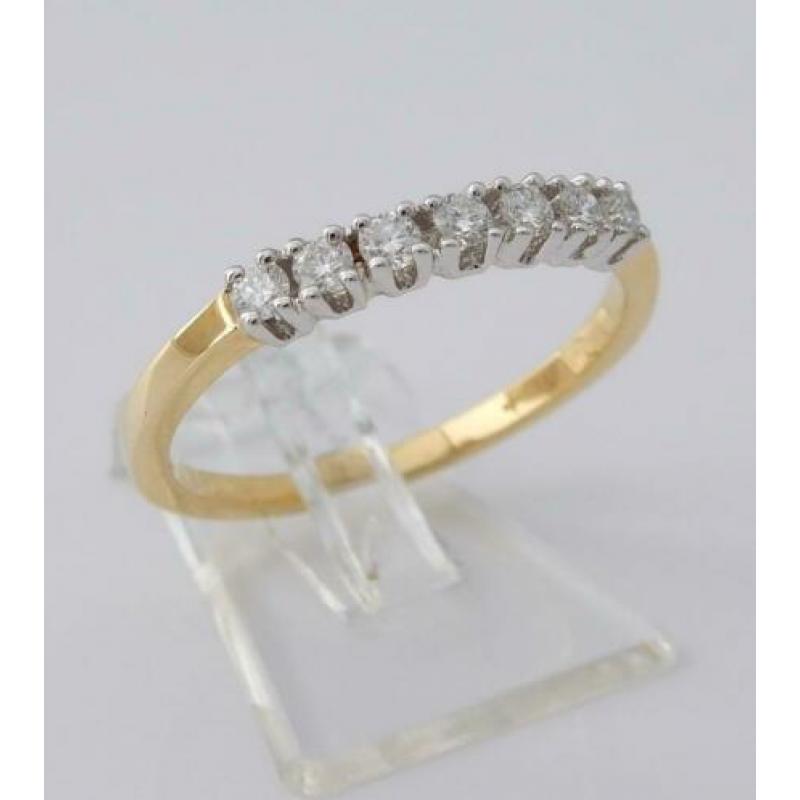 18 karaat Gouden Alliance Rij-Ring Ring 0.25 crt Diamanten