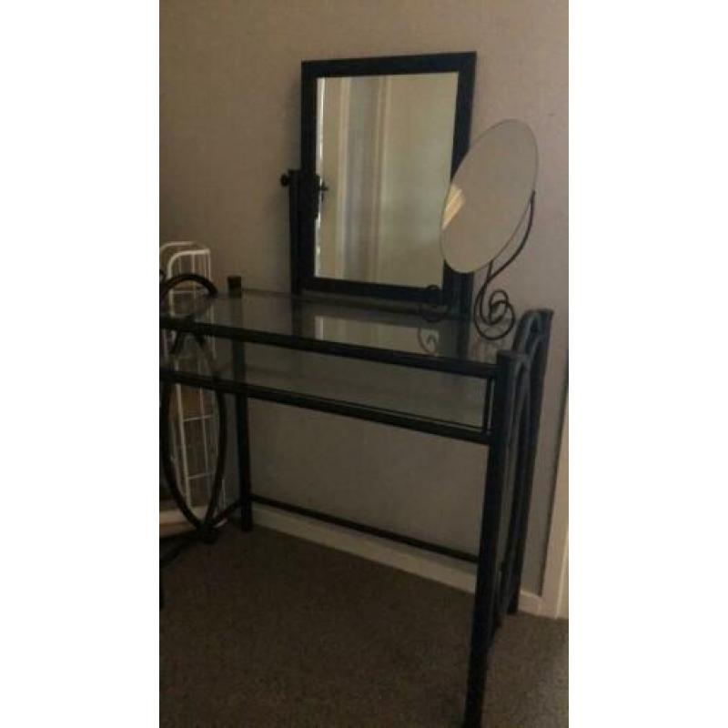 KAPTAFEL Art Deco zwart metalen