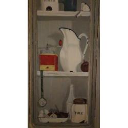 Brocante deurtjes acrylverf emaille wanddecoratie