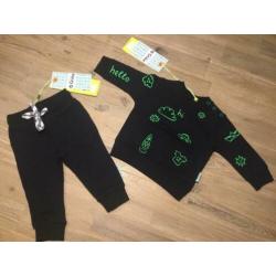 Nieuw setje O’Chillie sweater en broekje neongroen 68
