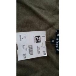 NEW Dames S/36 IN SHAPE vest shirt groen zomer rafels H&M