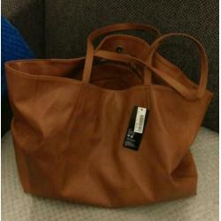 Bruine schoudertas H&M shopper tas nieuw damestas