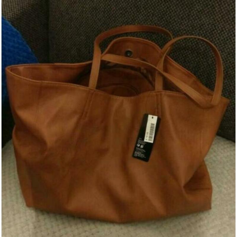 Bruine schoudertas H&M shopper tas nieuw damestas
