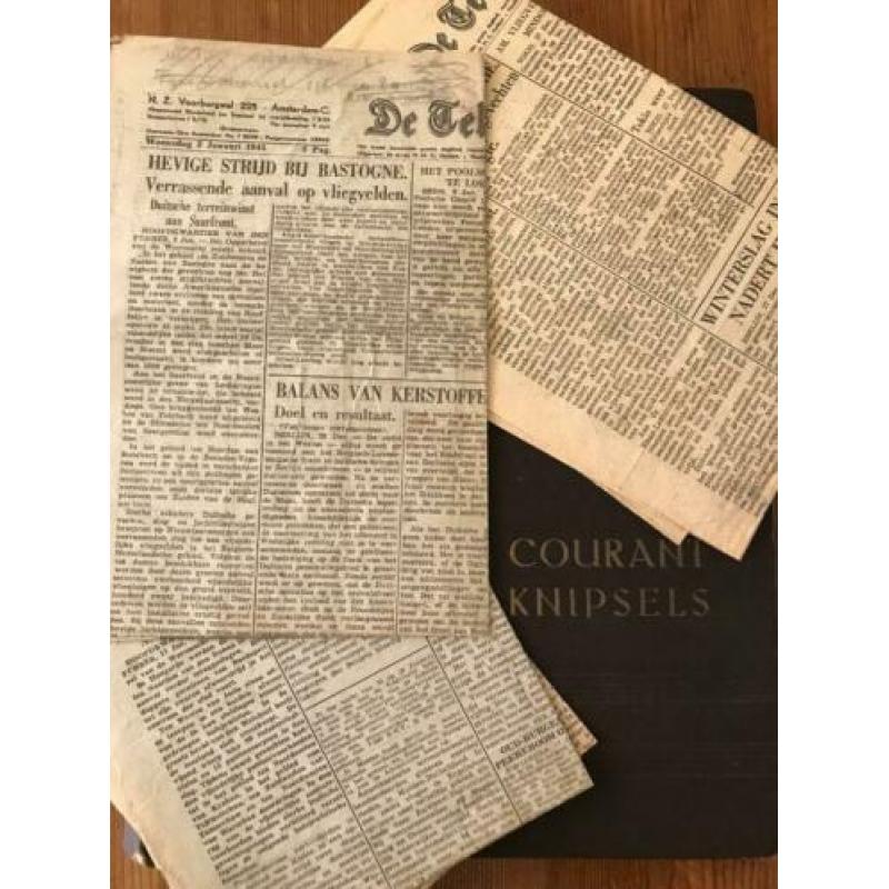 Boek met originele krantenknipsel WOII (1938 - 1945)
