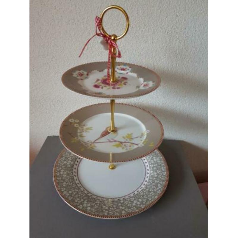 Pip studio khaki groen grijs floral etagere feest