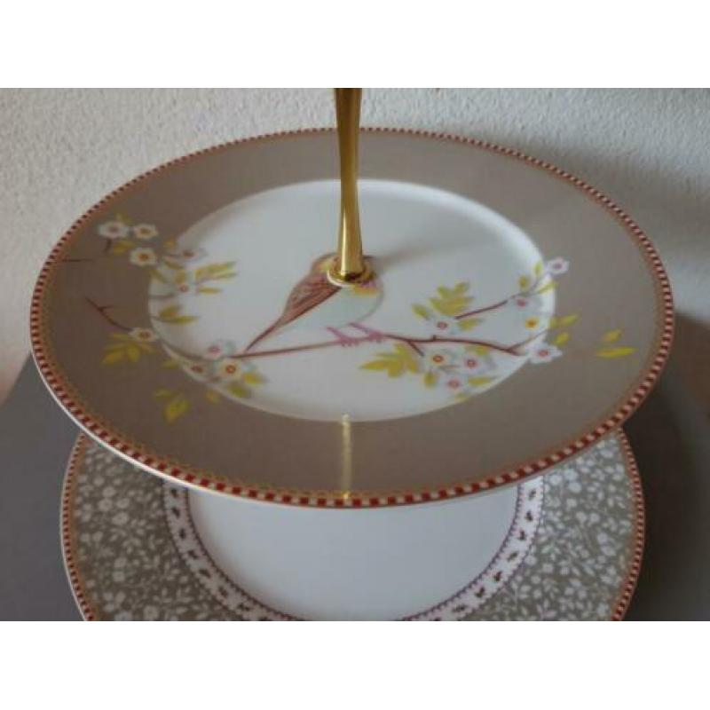 Pip studio khaki groen grijs floral etagere feest