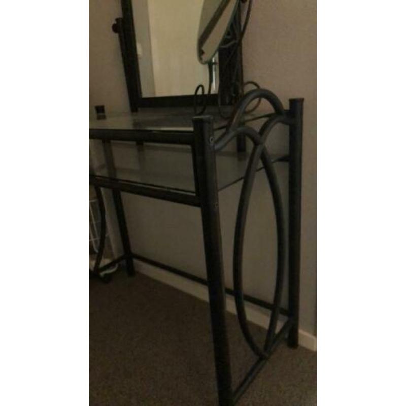 KAPTAFEL Art Deco zwart metalen