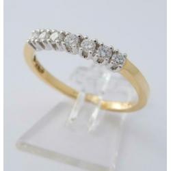 18 karaat Gouden Alliance Rij-Ring Ring 0.25 crt Diamanten