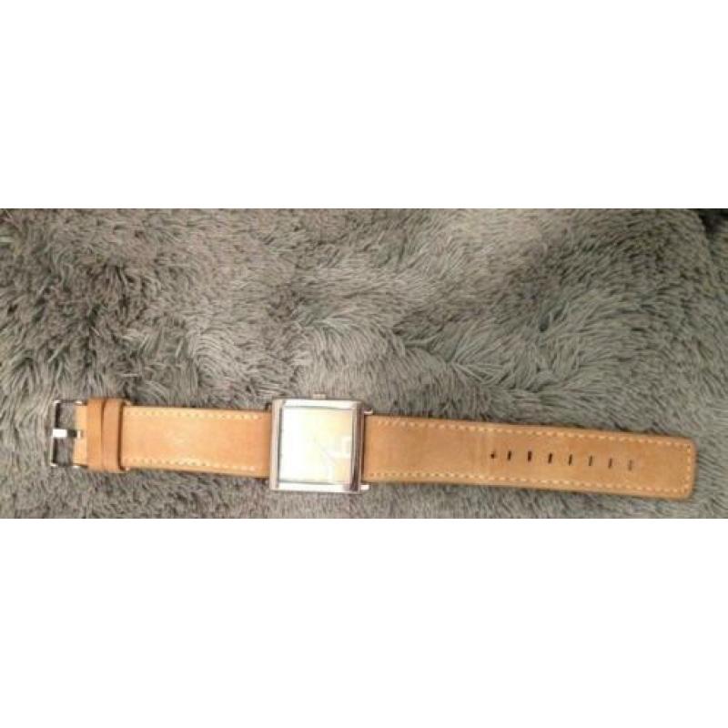 Horloge OOZOO vierkant lichtbruin/bruin/beige
