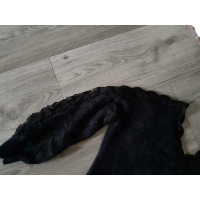 Zwarte fluffy trui