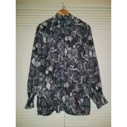 Z.G.A.N slangenprint blouse/top met elastische kol