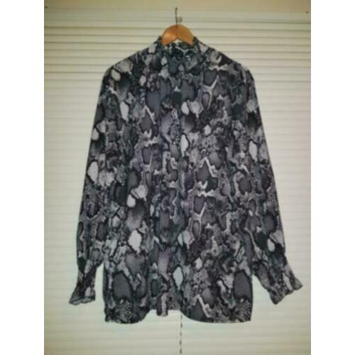 Z.G.A.N slangenprint blouse/top met elastische kol