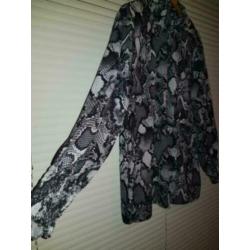 Z.G.A.N slangenprint blouse/top met elastische kol
