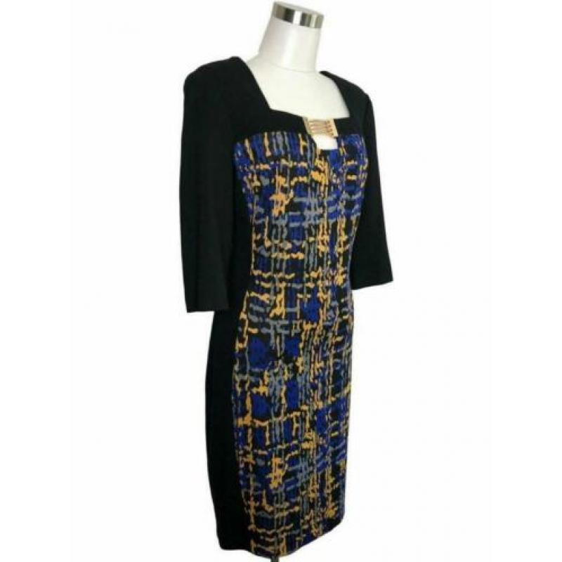 Joseph Ribkoff elegante jurk mooi metaal detail kleurrijk 42