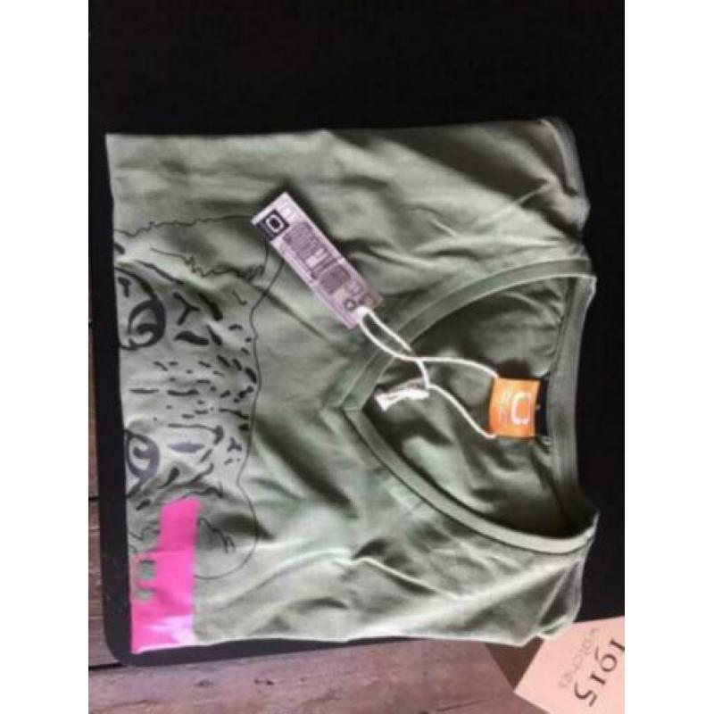 Okimono t shirt maat xl tijger groen v hals nieuw