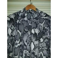 Z.G.A.N slangenprint blouse/top met elastische kol