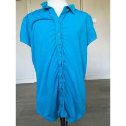 STREET ONE stippen shirt blauw / wit zeer netjes mt 38 D3