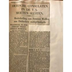 Boek met originele krantenknipsel WOII (1938 - 1945)
