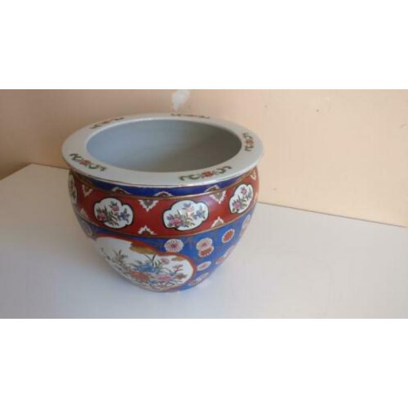Grote cachepot, handbeschilderd, China, 2e helft 20e eeuw