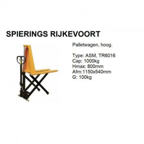 Palletwagen hoog 1000 kg Spierings