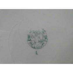 Antieke Boch La Louvière schaal pastel groen. Diameter 23,4