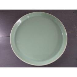 Antieke Boch La Louvière schaal pastel groen. Diameter 23,4
