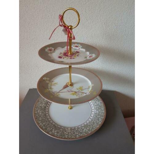 Pip studio khaki groen grijs floral etagere feest